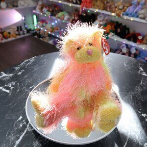 TY Punkies Beanie Baby - Rainbow the Bear | MWMT New Mint Tags | Retired | Rare